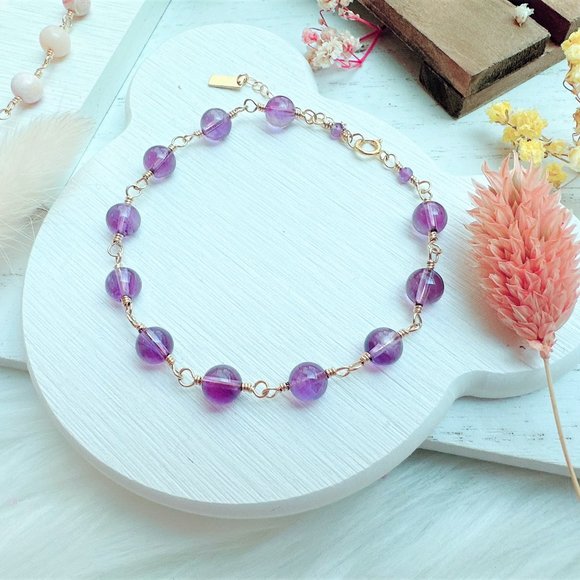 New Amethyst Bracelet | 14k Gold Filled - Picture 6 of 7